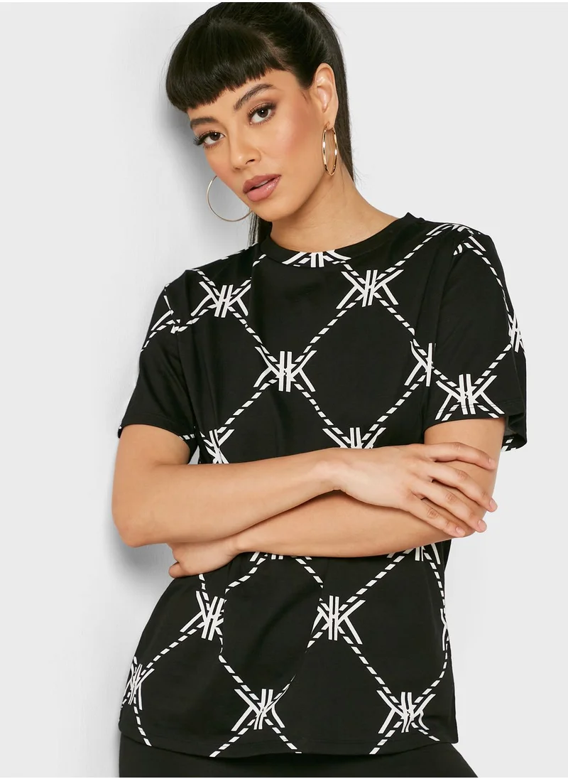 KENDALL + KYLIE Crew Neck Printed T-Shirt