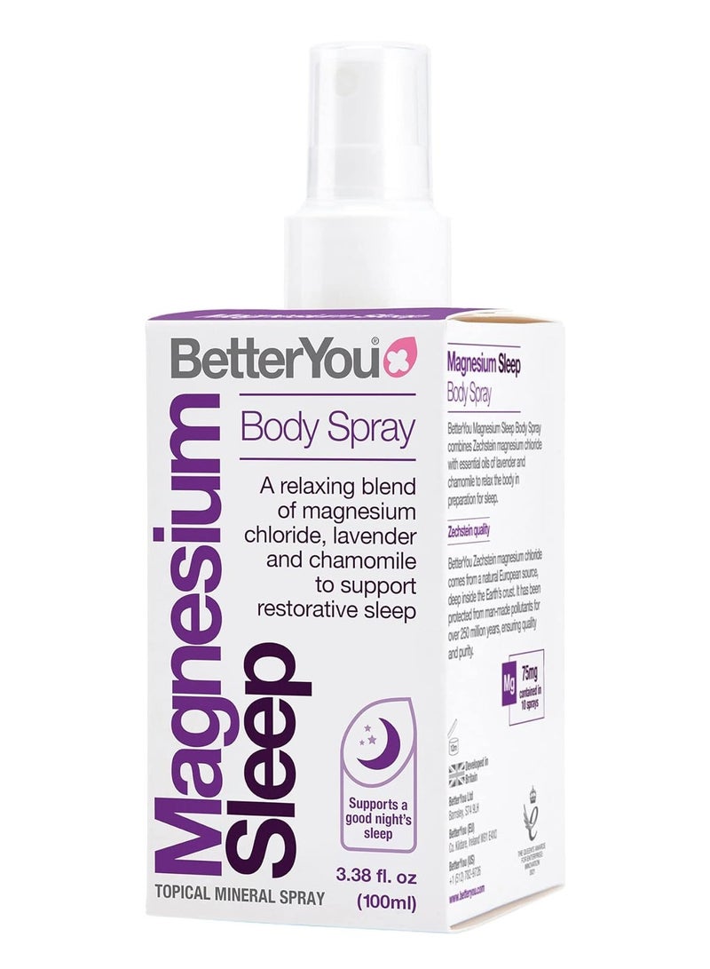 بيتر يو BetterYou Magnesium Sleep Body Spray Magnesium Supplement, Natural Sleep Aid 100ml (600 Sprays)
