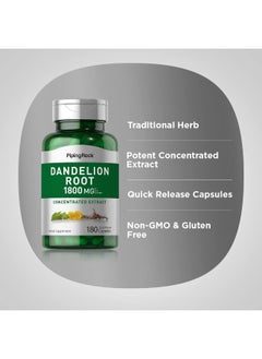 Piping Rock Dandelion Root Herbal Supplement | 1800Mg Capsules | 180 Count | Concentrated Extract | Gluten Free, Non-Gmo  - Image 4