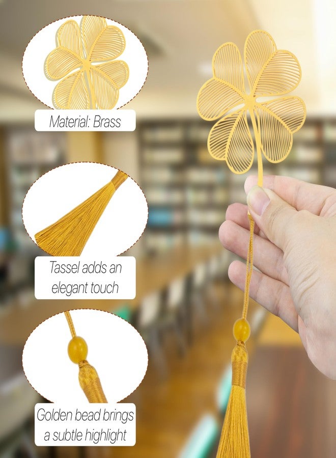 WACANTIC 4 Pack Metal Bookmarks with Tassel for Women - Aesthetic, Pretty & Unique Bookmark Set, Gold & Brass Designs for Reading Essentials, Gifts for Writers, Cute Decorative Bookmarks for Book Lovers - Image 3