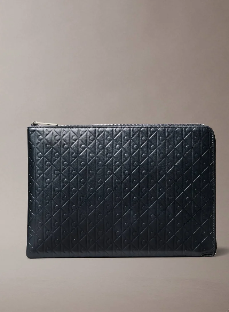 CALVIN KLEIN Allover Emblem Logo Zip Pouch