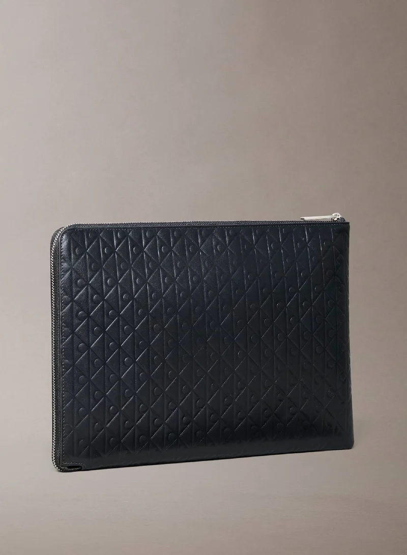 CALVIN KLEIN Allover Emblem Logo Zip Pouch