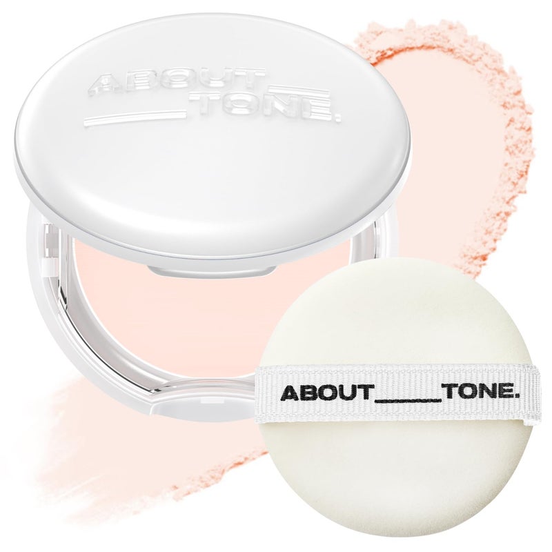 About Tone بودرة مضغوطة ABOUT TONE للتحكم في الزيوت 0.28 أونصة - بودرة مضغوطة للتحكم في الزيوت بشكل مكثف مع مرآة ووسادة غير جافة بتركيبة فائقة النعومة لمكياج الوجه الثابت طويل الأمد نباتية - Image 1