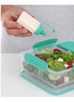 sistema Sistema Sauce To Go 3-Pack (35ml): Leakproof Mini Containers for Condiments and Dressings on the Move,Pink, Green and Blue, Kitchen and Dining type, Sauce container  - Image 3