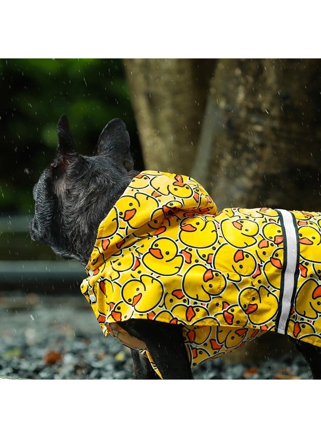 Fitwarm Funny Duck Dog Raincoat with Hood, Waterproof Rain Jacket for Small Dogs Boy Girl, Reflective Pet Poncho, Packable, Adjustable, Yellow, XL - Image 2