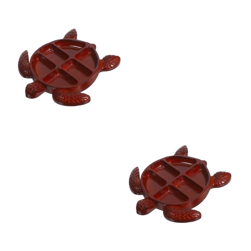 2pcs Turtle Charcuterie Platter Ocean Themed Party Charcuterie Board Wood Serving Tray For Cheese Meats Snack Fruit Divided Food Dish Party Appetizer Decor - Image 1