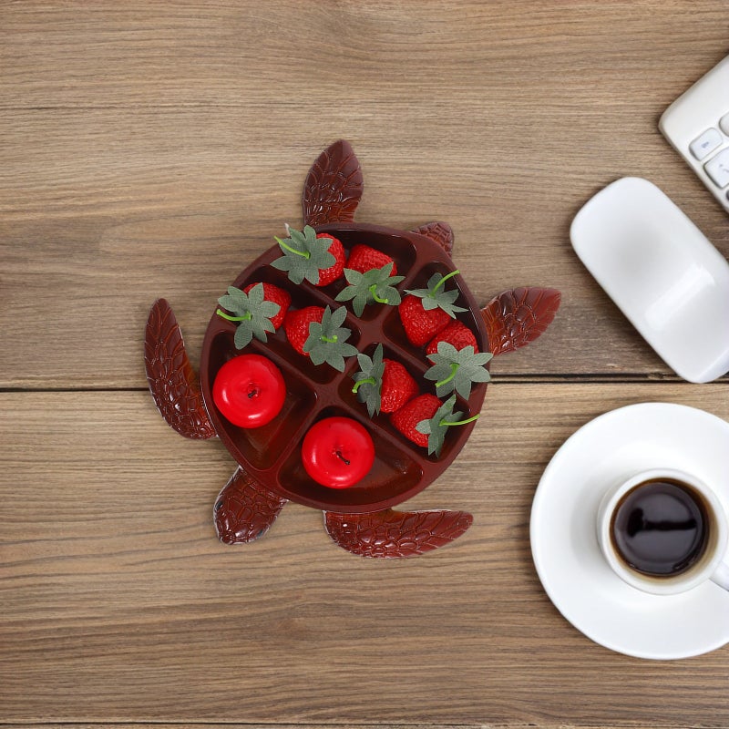 2pcs Turtle Charcuterie Platter Ocean Themed Party Charcuterie Board Wood Serving Tray For Cheese Meats Snack Fruit Divided Food Dish Party Appetizer Decor - Image 3