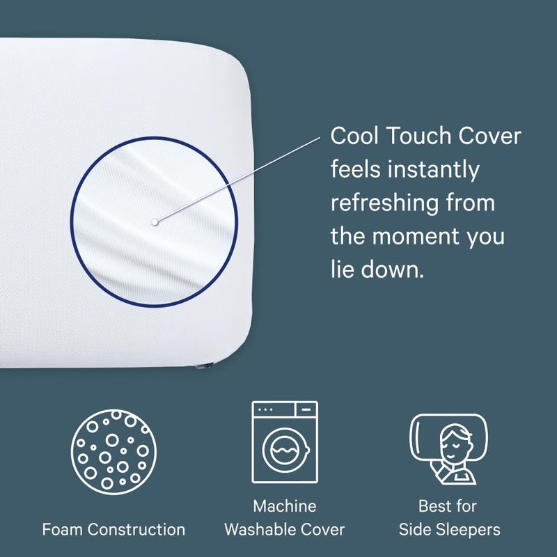 Casper Sleep Essential Cooling Foam Pillow, King Size â€“ Firm Memory Foam with Cooling Cover, Supports Side Sleepers, Breathable & Pressure-Relieving - Image 2