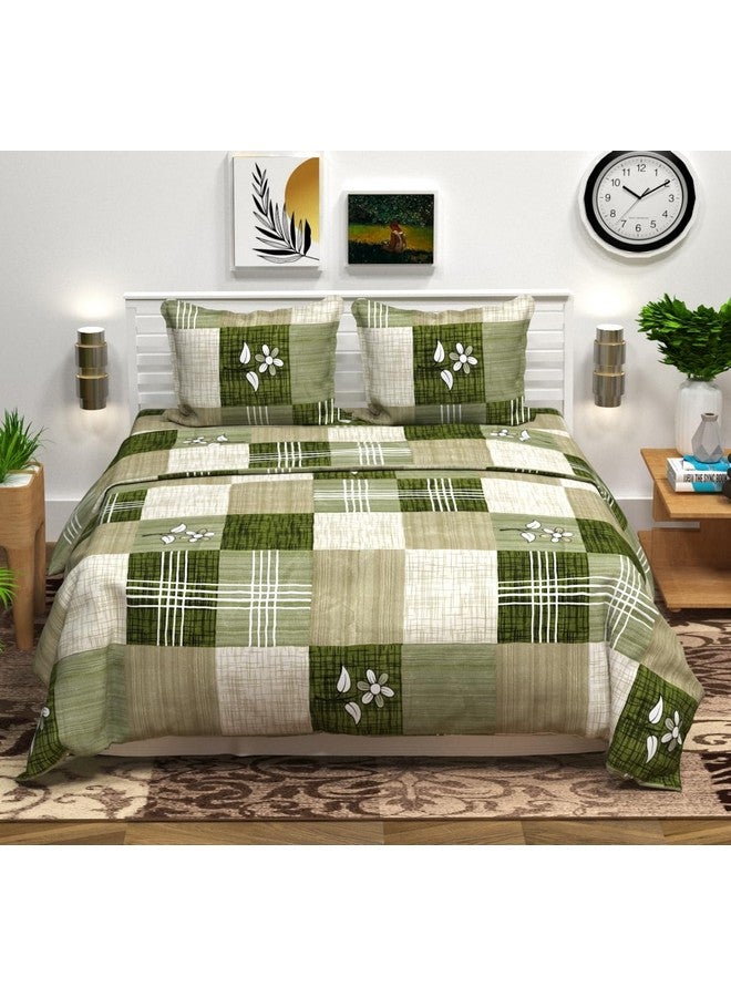 BSB HOME Double Floral Bedsheet with 2 Pillow Covers | 144 TC Soft Brushed Microfiber - Breathable & Wrinkle Free - 3 Pcs Set Multicolour, Maroon & White - Image 3