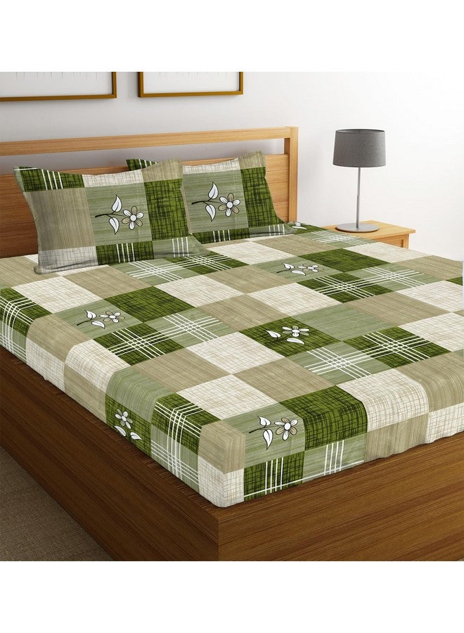 BSB HOME Double Floral Bedsheet with 2 Pillow Covers | 144 TC Soft Brushed Microfiber - Breathable & Wrinkle Free - 3 Pcs Set Multicolour, Maroon & White - Image 1