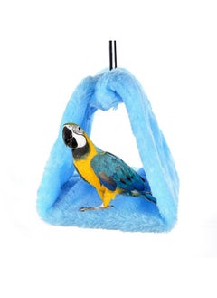 MOACC Winter Warm Bird Nest House Shed Hut Hanging Hammock Finch Cage Plush Fluffy Birds Hut Hideaway For Hamster Parrot Macaw Budgies Eclectus Parakeet Cockatiels Cockatoo Lovebird (M, Blue)  - Image 2