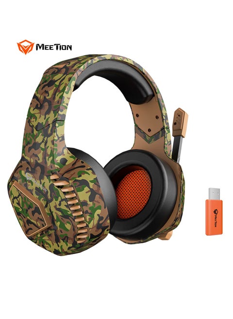 MEETION Surround Sound Wireless Gaming Headset BTH014 2.4g/Bluetooth/wired three-mode connection Rotatable noise-cancelling microphone Lightweight soft white leather earmuffs