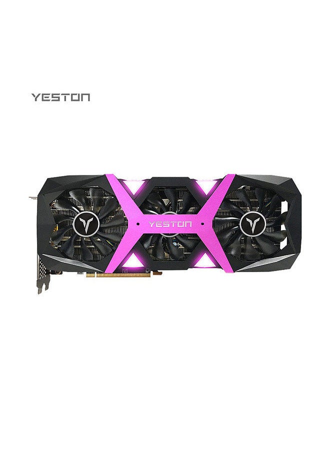 yeston - RX6800-16G D6 PB Gaming Graphics Card with 16G/256bit/GDDR6 Memory 3 Large Size Fans Metal Backplate Breathing Light - Image 1