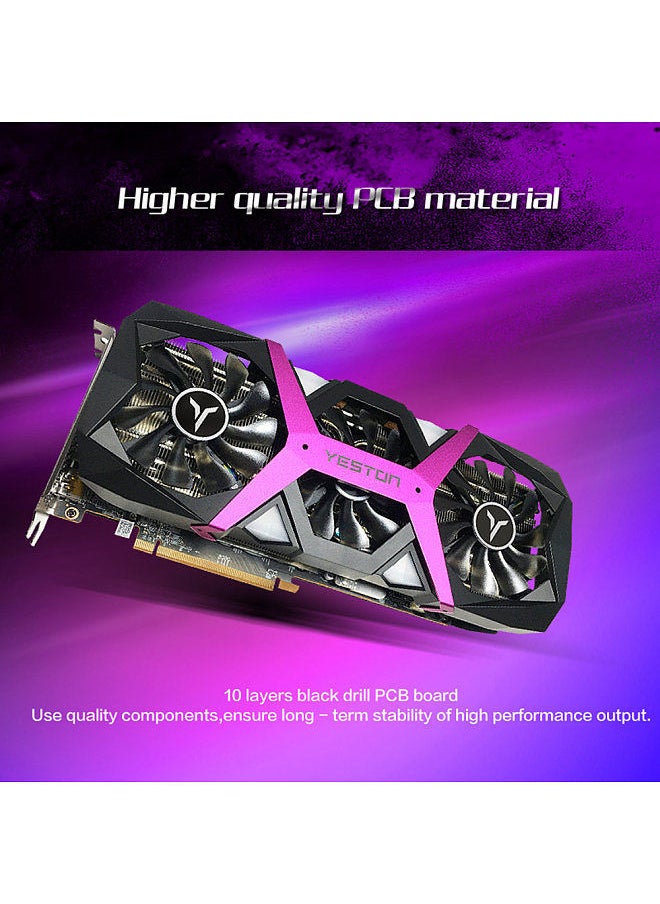 yeston - RX6800-16G D6 PB Gaming Graphics Card with 16G/256bit/GDDR6 Memory 3 Large Size Fans Metal Backplate Breathing Light - Image 1