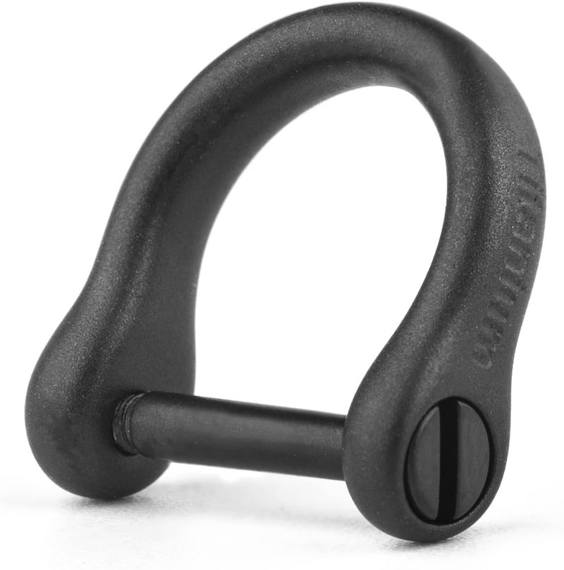 FEGVE Small Titanium Key Ring with Screw Shackle - Car Fob Keychain Heavy Duty Strong Mini Titanium D Rings -1/3 Inch/9mm (Black 1 Pack) - Image 1