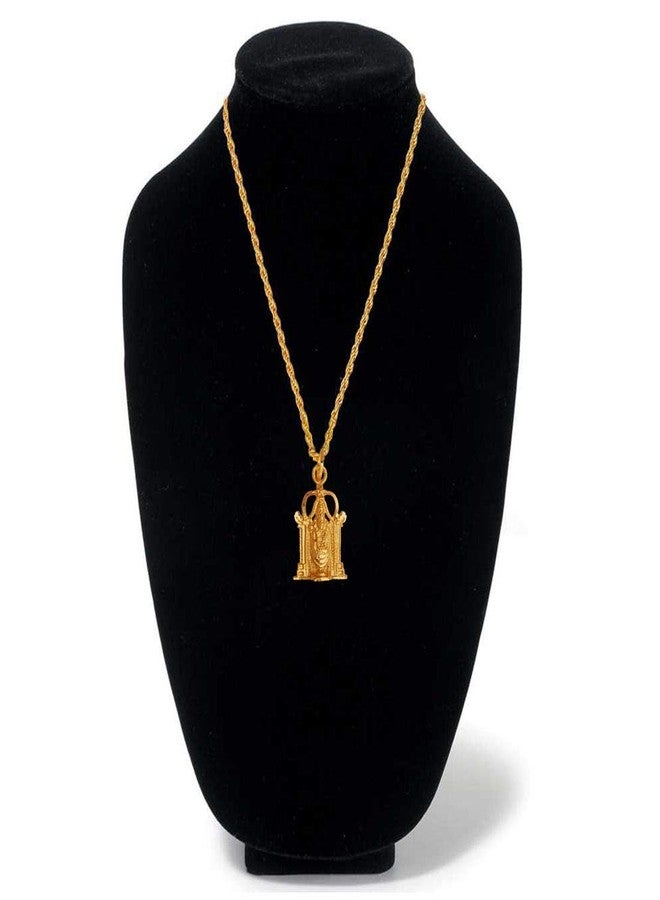 Sullery Religious Lord Triupathi Balaji Pendant Chain Gold Brass Pendant for Men and Women - Image 2