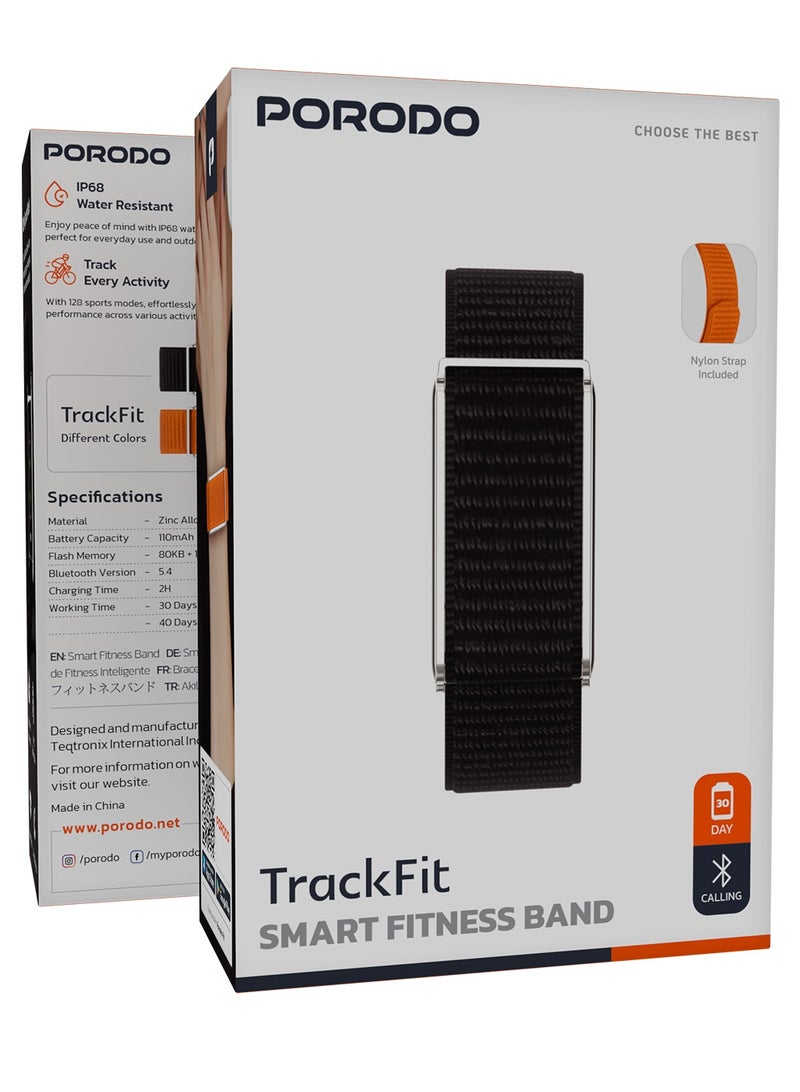 porodo Track Fit Smart Band with IP68 Water-Resistant, 30-Day Battery, Heart Rate & Blood Oxygen, 128 Sports Modes, Stress & Weather Monitor – Silver - Image 4
