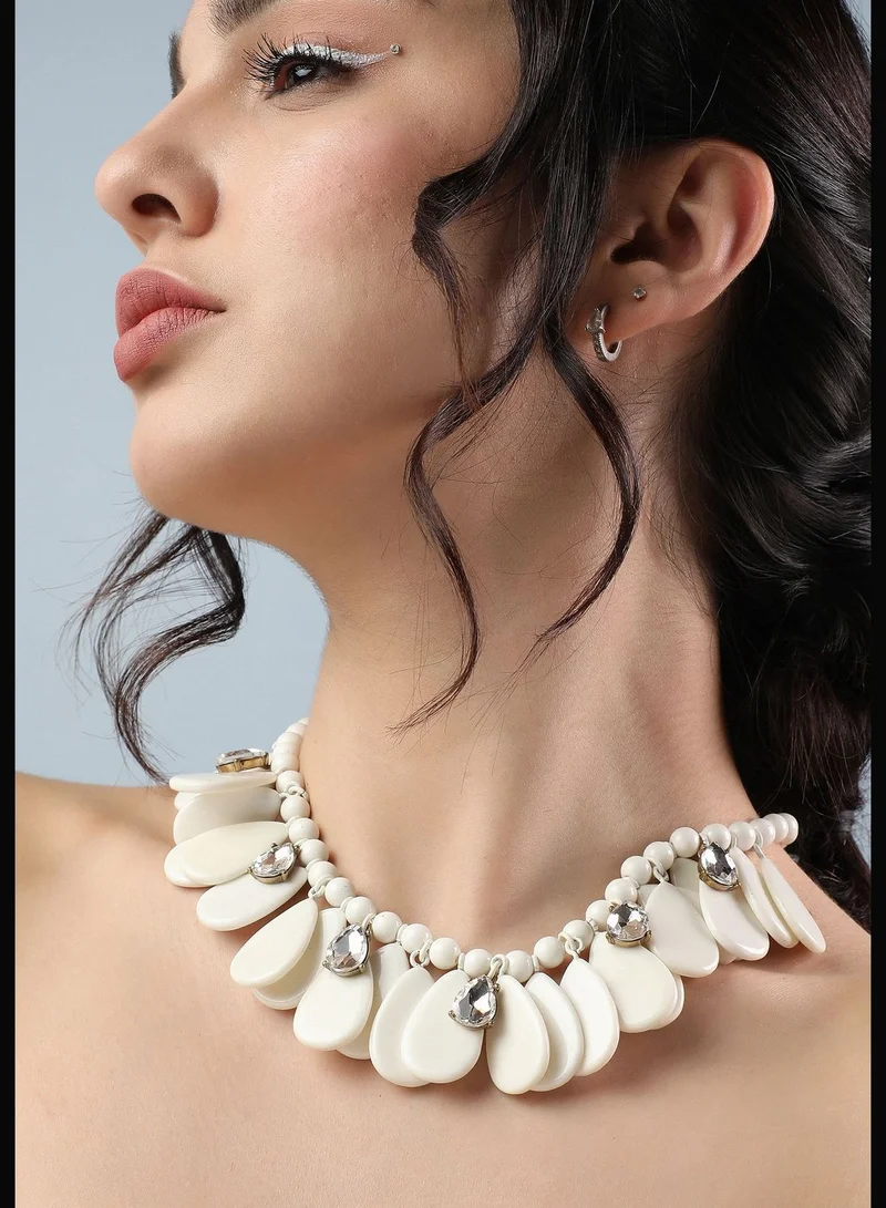 SOHI Gold Plated Designer Stone Party Necklace For Women