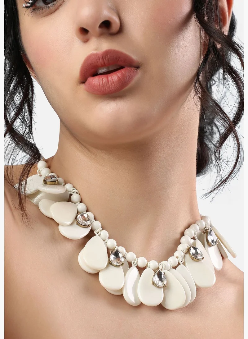 SOHI Gold Plated Designer Stone Party Necklace For Women