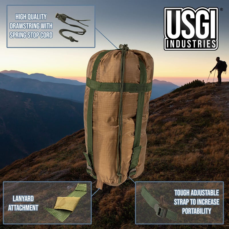 USGI Industries Military Woobie Blanket | Thermal Insulated Camping Blanket, Poncho Liner | Large, Portable, Insulation, Water-Resistant, for Hiking, Survival | Compression Carry Bag - Image 3