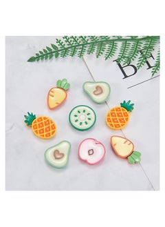 KASTWAVE 25pcs Simulation Fruit Cabochons Pineapple Avocado Peach Lemon Cabochons Cute Food Resin Cabochons for Jewelry Making Craft Making  - Image 4