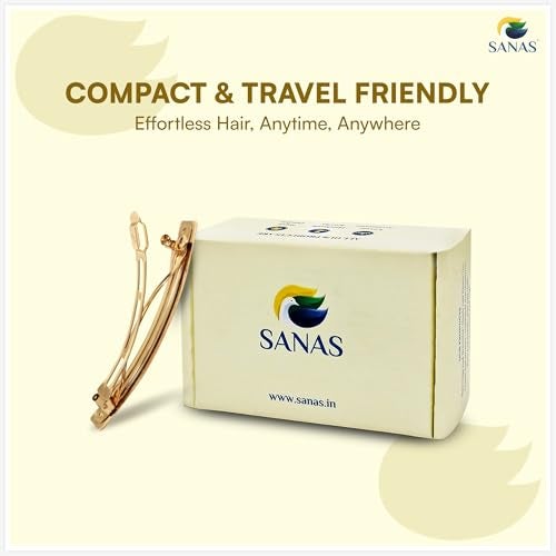 Sanas Barrette Hair Clips For Women Daily Use (1Pc) Premium Clips For Hair Back Clips For Women Stylish Latest Metal Hair Accessories For Woman Wedding Indian (1Pc) (Brushed Golden Shade) - Image 5