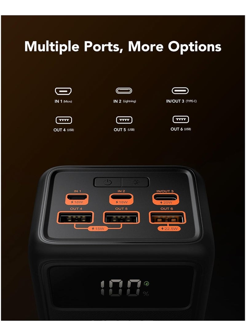 VEGER 50000mAh Power Bank, 22.5w PD/QC3.0 Portable Charger High Capacity Fast Charging USB C Battery Pack with Cables & LED Display and 3 gear Strong Flashlights & Compass for Outdoors - Image 3