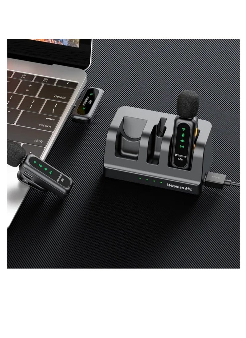 MOCOM Professional Portable Wireless Lavalier Microphone with Noise Cancelling, Type-C & Lightning Connector, HD Rec, 15M Range, 8-Hour, Ideal for Podcasting, Interviews, Singing, Gaming and Conferencing  - Image 2
