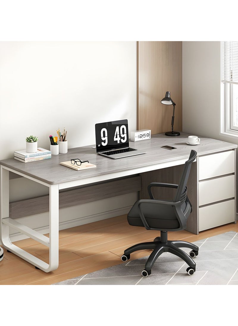 DubaiGallery Rectangular Contemporary Engineered Wood Writing Desk Bedroom Office Desk with Drawers - Grey 47"L x 20"W x 29"H Without Chairs  - Image 4