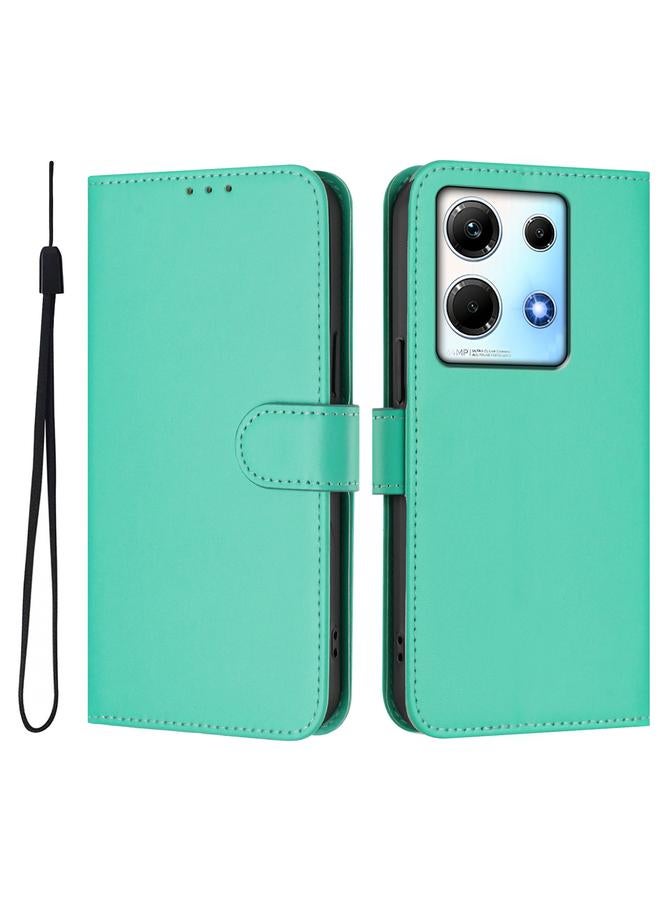 زبون جراب لهاتف Infinix Note 30 4G / 5G مصنوع من الجلد بلون سادة مع حبل - Image 2