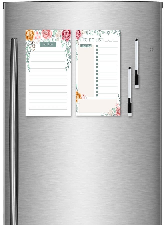Windup Magnetic to Do List Notes List Combo (15cm X 21cm) – Reusable Dry-Erase - Free Magnetic Marker Pen A5 -Set D - Image 1