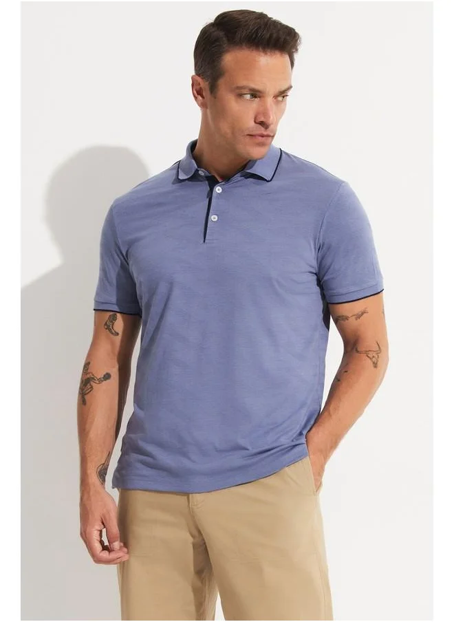 JUNE June Exclusive Men Regular Fit Polo Neck Tshirt Blue