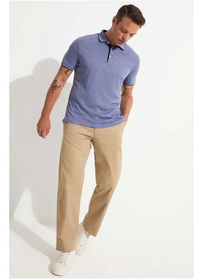 جون June Exclusive Men Regular Fit Polo Neck Tshirt Blue