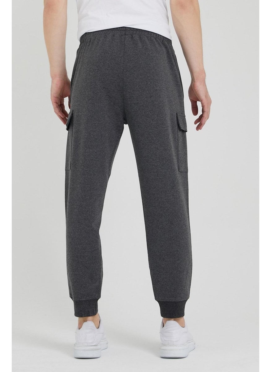 Odelon - Cargo Pocket Jogger Fit Men's Anthracite Sweatpants - Image 1