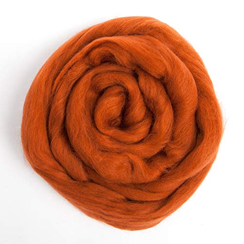 Desert Breeze Distributing 100% Natural Merino Wool Roving - Premium Combed Top Merino Roving Wool - Tapestry, Spinning, Wet Felting & Needle Felting Supplies - 21.5 Micron - 1 oz, Color Nutmeg - Image 3