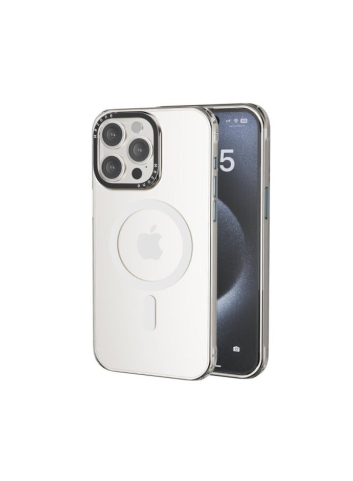 Mezone iPhone 15 Pro Clear MagSafe Phone Case, Shock Absorbing, Anti Scratch & Anti-Yellowing Case White - Image 1