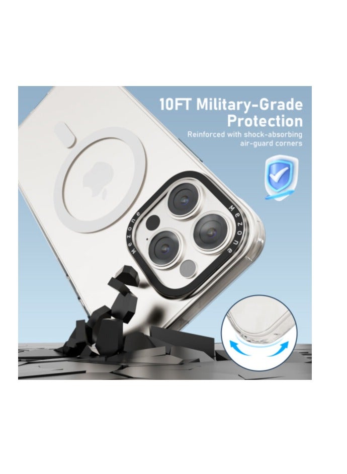 Mezone iPhone 15 Pro Clear MagSafe Phone Case, Shock Absorbing, Anti Scratch & Anti-Yellowing Case White - Image 4