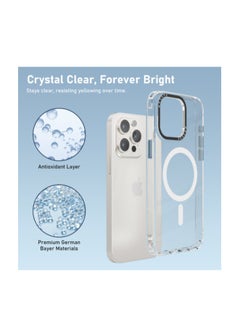 Mezone iPhone 15 Pro Clear MagSafe Phone Case, Shock Absorbing, Anti Scratch & Anti-Yellowing Case White  - Image 5