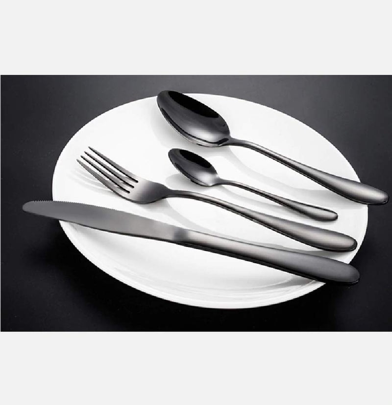 Ash  Roh Ash & Roh Restaurant Home Hotel Matte Set, Satin Finish Stainless Steel Flatware,4 pcs Set, Tableware Cutlery Set Utensils for Kitchens, Dishwasher Safe [Dinner Fork-Tea Spoon-Salad Spoon-Knife] (28) - Image 4