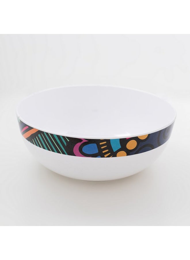 Bright Designs Melamine Ramadan Serving Bowl With Serving Spoon And Fork 
Set Of 1 (D 26Cm H 10Cm) Paisley - Image 1