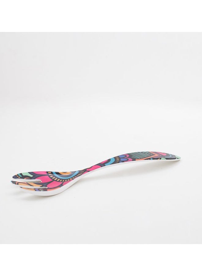 Bright Designs Melamine Ramadan Serving Bowl With Serving Spoon And Fork 
Set Of 1 (D 26Cm H 10Cm) Paisley - Image 3