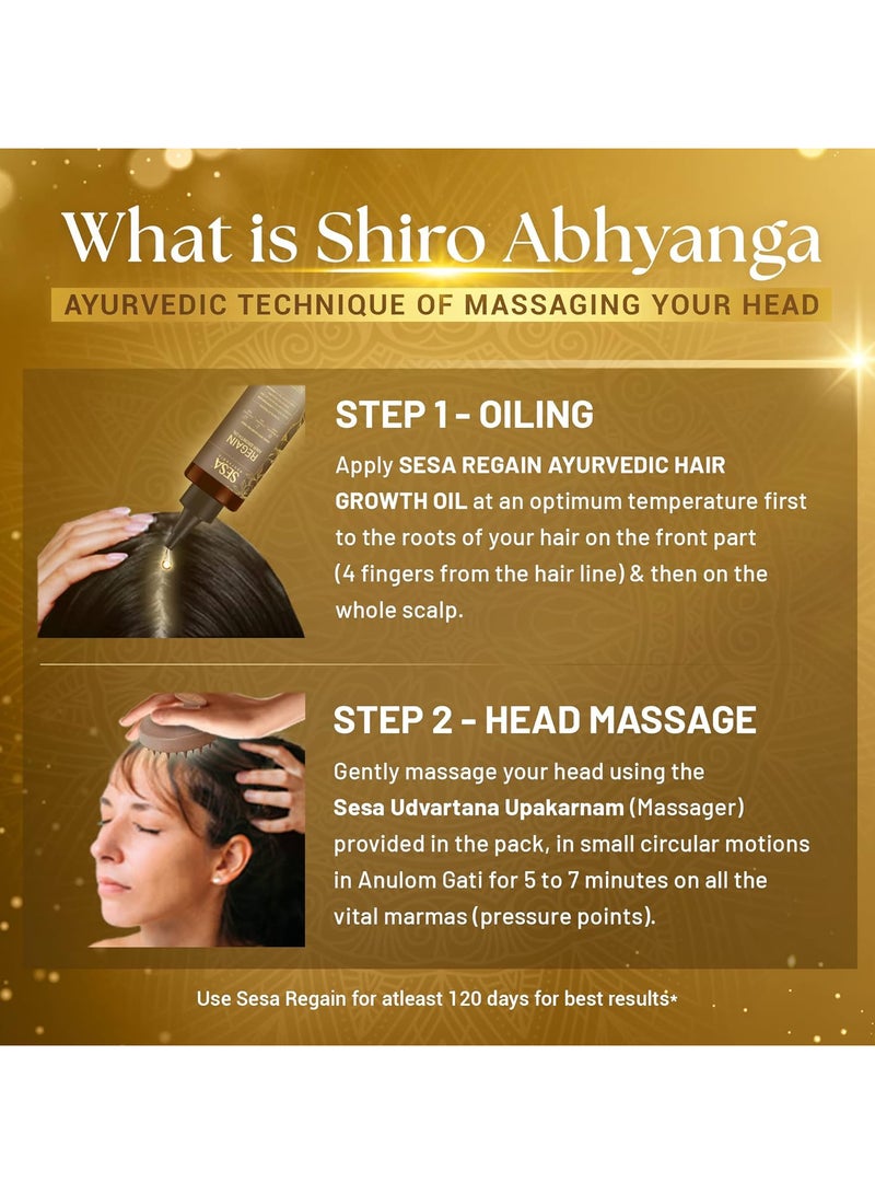 سيسا زيت أيورفيدا ريجين لإعادة ملء نمو الشعر مع 26 عشبة و6 زيوت عطرية يعزز نمو الشعر ويساعد على تقليل تساقط الشعر وتقوية الجذور، زيت شعر طبيعي للنساء والرجال، 100 مل - Image 5