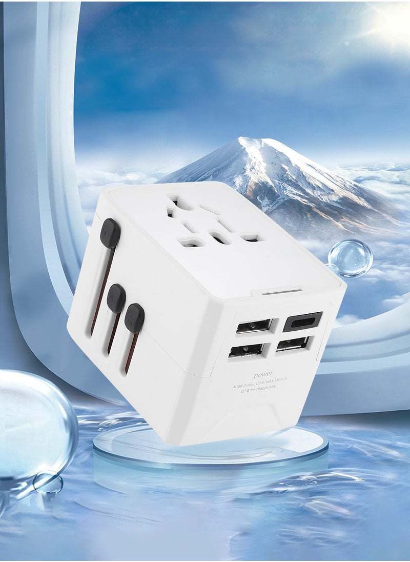 Generic Overseas Power Conversion Adapter, Essential For Travel, Includes 3 USB Ports and 1 Type C port, Suitable For Worldwide UK/EU/USA/Australia/Japan, Fast Charging for iPhone, MacBook Pro, Vision Pro 