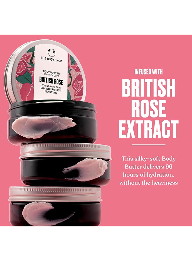 THE BODY SHOP British Rose Body Butter | 96hr Moisture Rich Body Cream with English Rose Extract, Shea Butter & Sesame Oil | Vegan Skincare | 96% Natural Origin | Non-Greasy Floral Body Moisturiser for Normal Skin, 400ml - Image 2