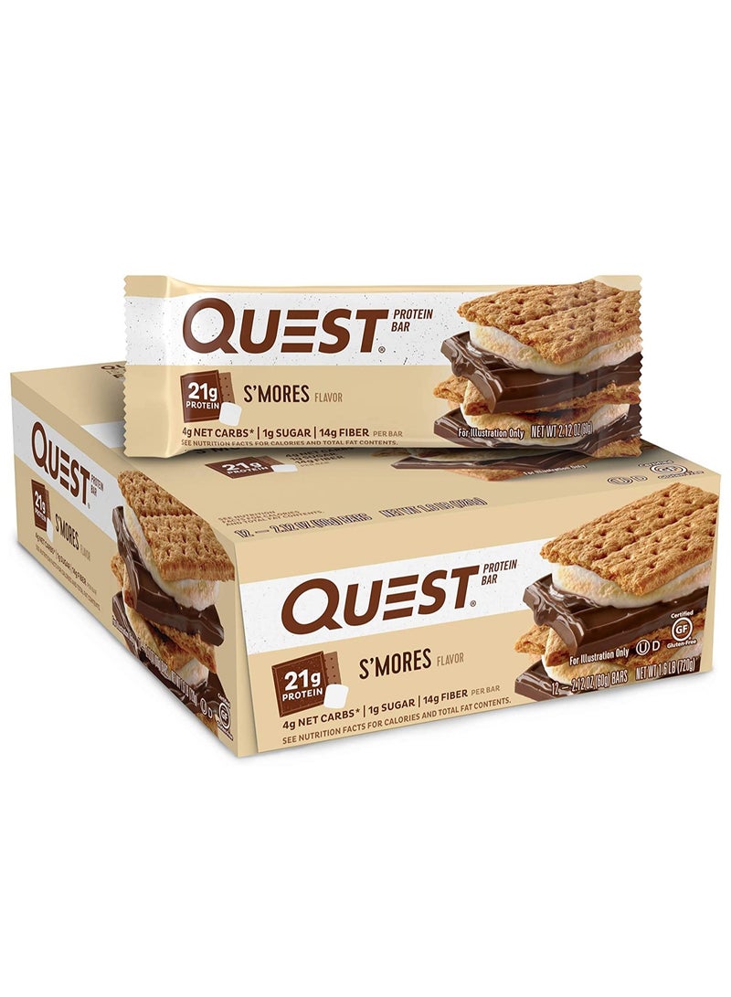 Quest Nutrition 12-Piece Protein Bars Chocolate Smores - Image 1