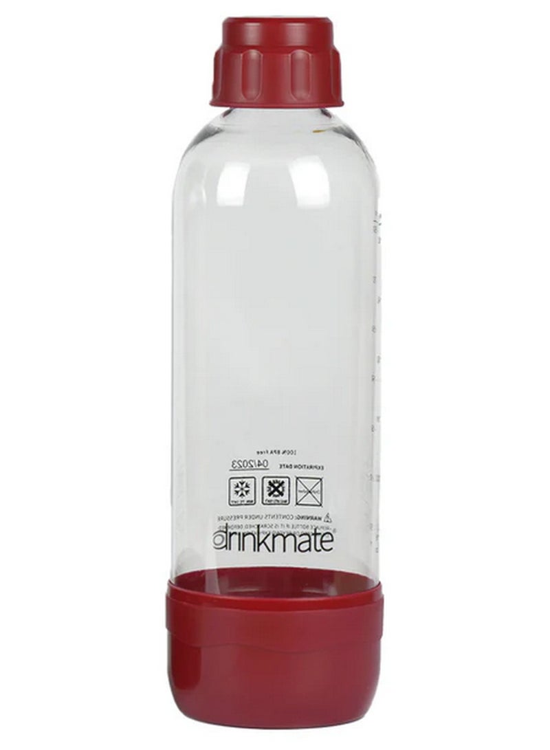 درينك مايت صانعة الصودا بزجاجة كربونات حمراء سعة 1 لتر - Image 1