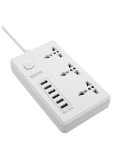 White 3 Socket+6 USB 6403