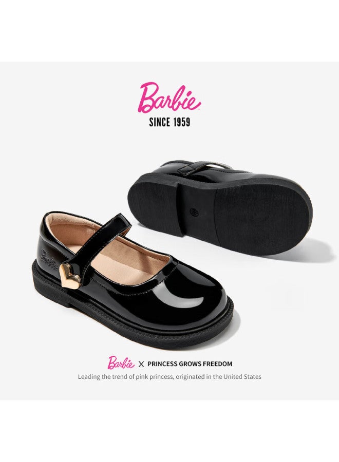 Barbie Babi Children'S Shoes, Girls' Spring And Autumn Single-Lined Leather Shoes, Student Campus Performance Black Leather Shoes, Patent Leather Da6711, Black, Size 35 - Image 4