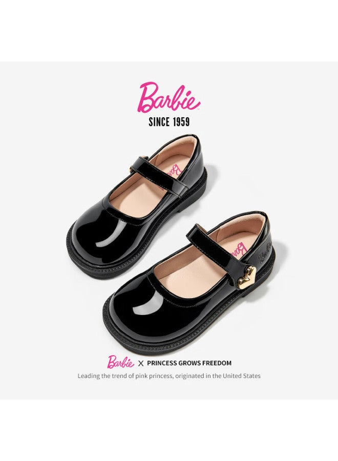 Barbie Babi Children'S Shoes, Girls' Spring And Autumn Single-Lined Leather Shoes, Student Campus Performance Black Leather Shoes, Patent Leather Da6711, Black, Size 35 - Image 5