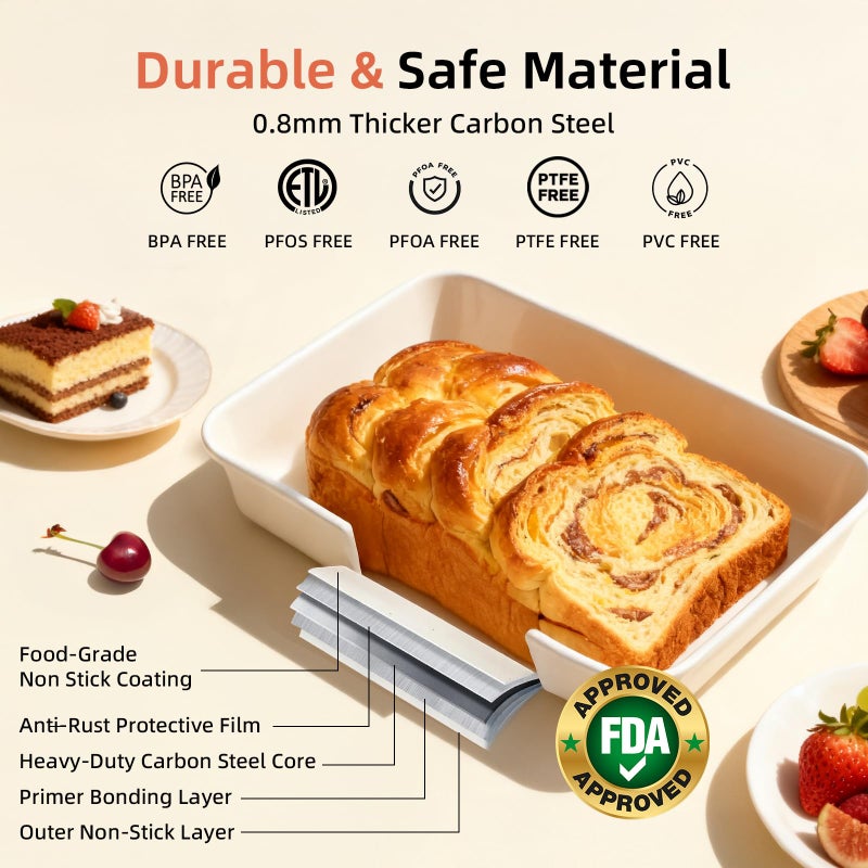 Howasai 8-Piece Non-stick Baking Pans Set â€“ Stackable Bakeware Set for Kitchen, Carbon Steel Baking Set with Cookie Sheet, Roasting Pan, Cake Pan, Muffin Pan, Cooling Rack, Baking Essentials Supplies - Image 3